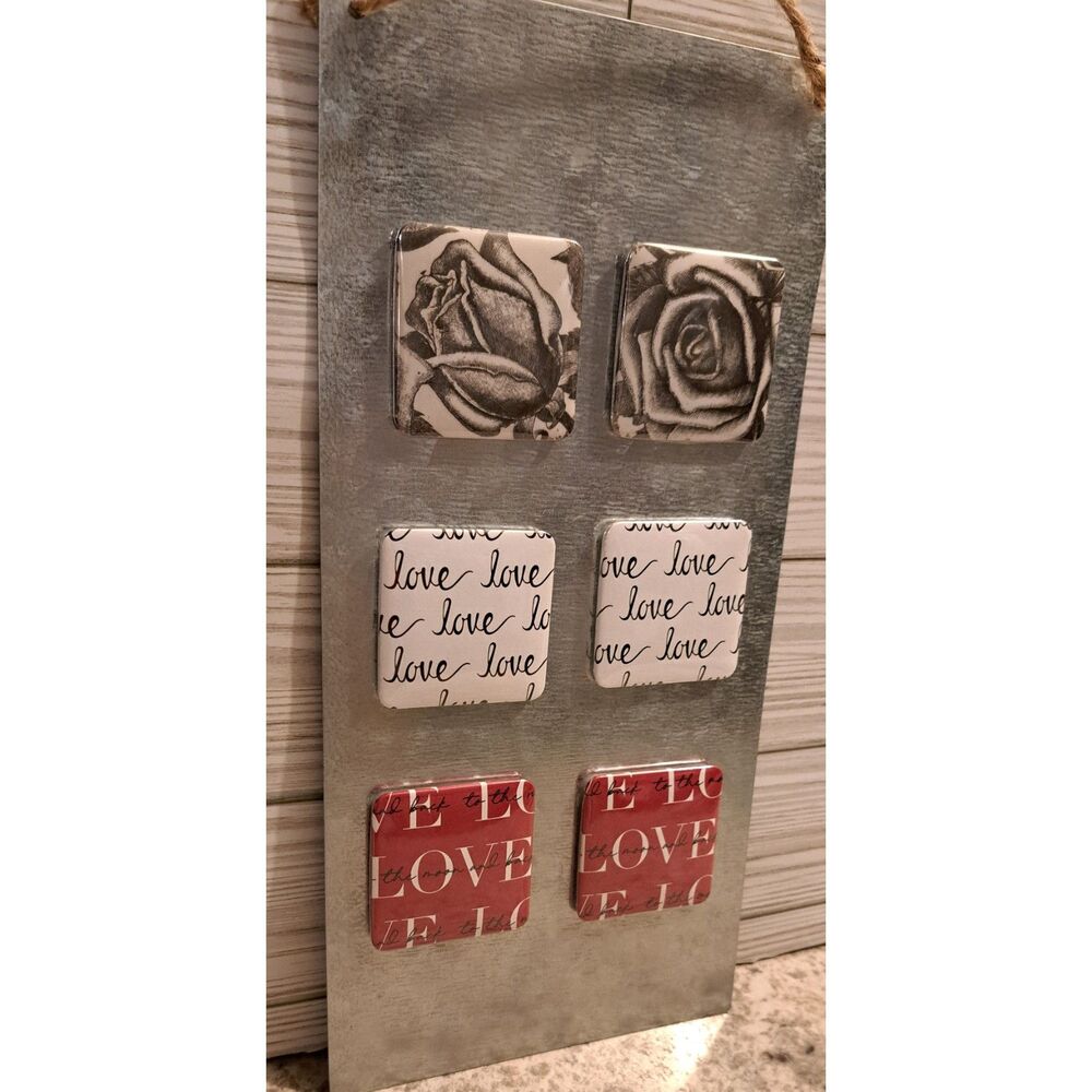 Handmade Valentine Love Magnet Set – Set of 6- romantic, classic, rose